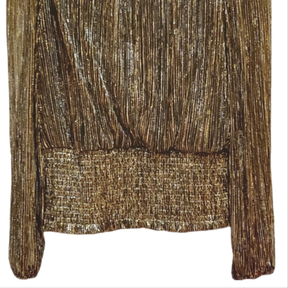Joie Sparkly Metallic Party Top Sz XL gold black - Picture 3 of 6
